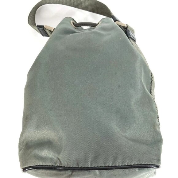 PRADA triangle logo mini bag pouch drawstring Hand Bag Gray/Black - Picture 2 of 11